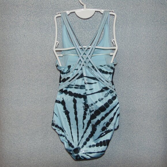 Justice Blue Black Strappy Leotard XL (16-18) - Picture 4 of 8